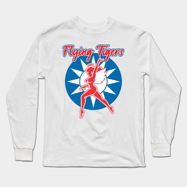 Flying Tigers WWII Hell's Angels Insignia Long Sleeve T-Shirt by Mandra